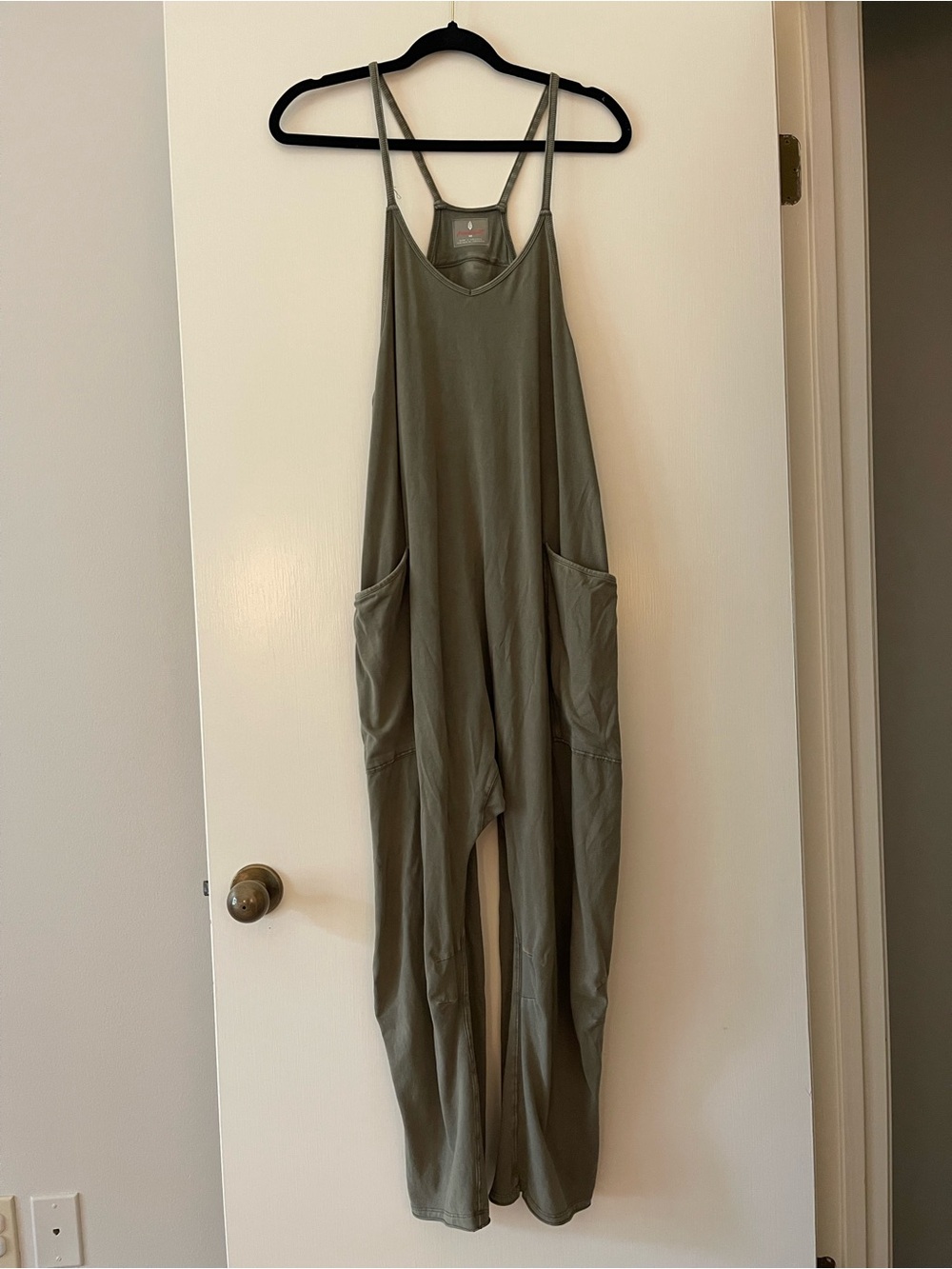 Free People Womens Olive Green Relaxed Jumpsuit